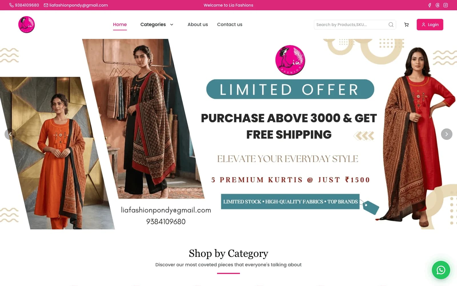 Lia Fashion: A fashion boutique selling online and over the counter, on one stock pool. Web store, admin, in-store POS and supplier purchasing in a single Laravel platform.